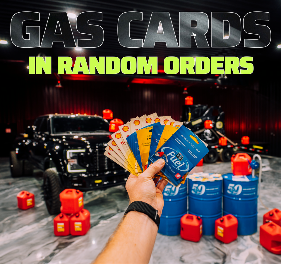 Gas cards in random orders - this weekend only